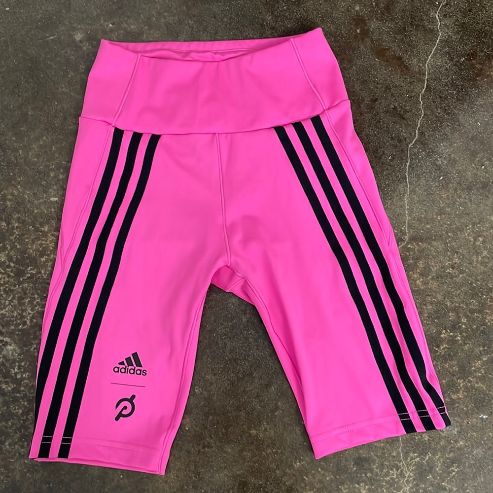 Adidas Peloton hot pink biker shorts xs